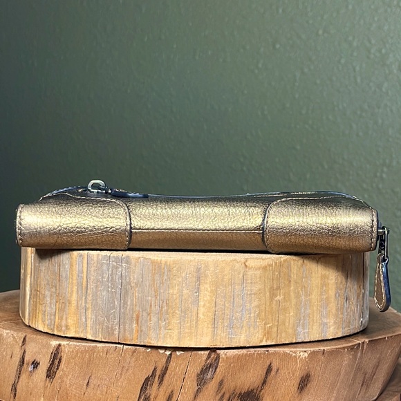 COACH Mickie Accordion Zip Leather Wallet in Brass - Picture 7 of 16